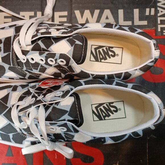 Vans Men's 5.5/Women's 7 Mosaic Black Blue White Checkerboard Canvas VN0A54F19M1 - Picture 6 of 12